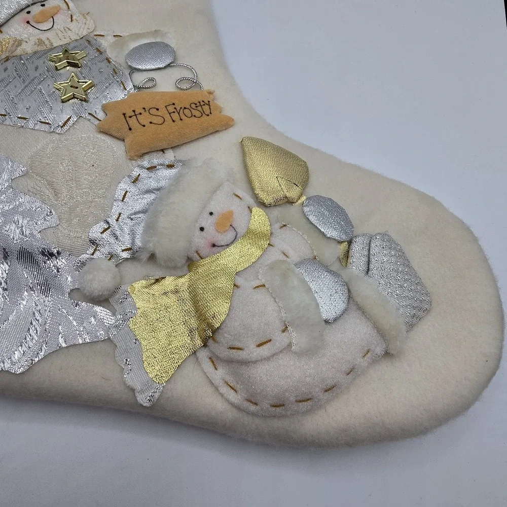 Vtg Snowman Christmas‎ Stocking 17